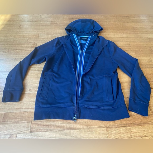 Banana Republic ST false front Dark Blue Hooded double zip Jacket Men’s Large